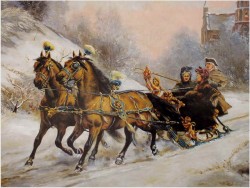 WYJAZD Z ZAMKU ~ ULPIANO CHECA  SANZ (Spanish, 1860-1916)