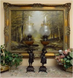 POLECAMY! SYGNOWANY KOMPLET (PARA) LAMP FIGURALNYCH Z FRANCJI!