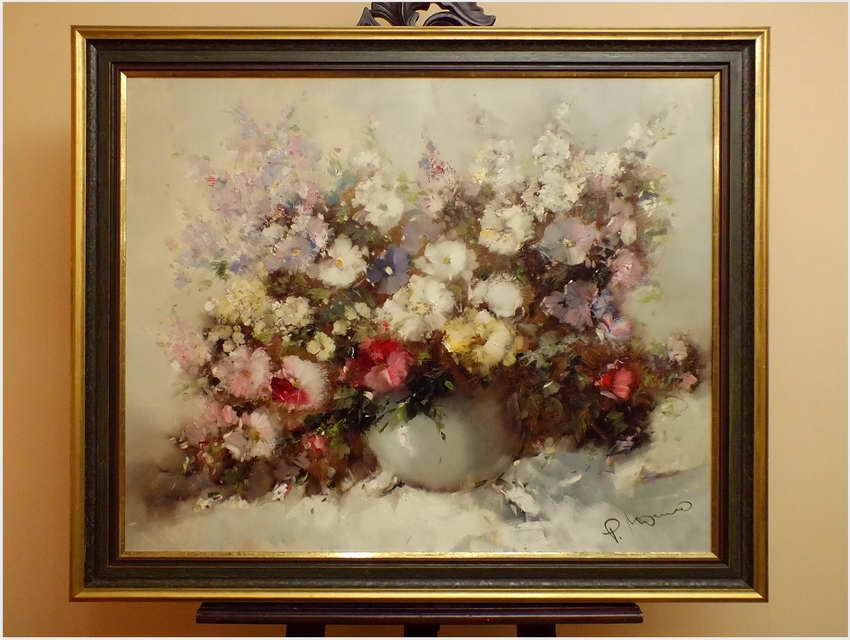 AUKCYJNY MALARZ! KWIATY W WAZONIE - Ingfried Paul HENZE-MORRO (1925-2013) CERTYFIKAT!