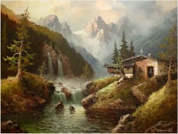 WASSERFALL IM PITZTAL ~ GUSTAW WEISS/GUWE