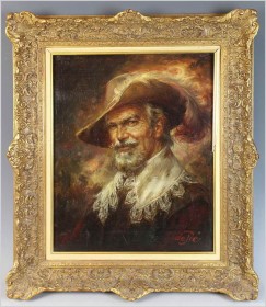 RARYTAS! PORTRET MUSZKIETERA - Prof. Willi DEPRÉ (1922-1995r.) PIECZĘĆ LAKOWA!