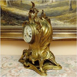 WSPANIAŁY MEDALOWY KOLEKCJONERSKI ZEGAR Z BRĄZU W STYLU LUDWIKA XV / ROCOCO 1855r. (Zobacz Film!)