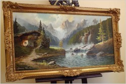 WASSERFALL IM PITZTAL ~ GUSTAW WEISS/GUWE (114cm x 64cm)