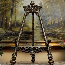 POLECAMY! SZTALUGA POD OBRAZ, FOTO LUB PORCELANĘ W STYLU EMPIRE Z BRĄZU 33CM