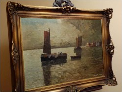 SONNENAUFGANG IM HAFEN VON ALEXANDRIA - GRABONÉ Arnold (1896-1982)