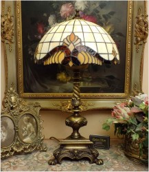 DO BIURA! LAMPA TIFFANY IDEALNA NA BIURKO Z REGULACJĄ WYSOKOŚCI KLOSZA!