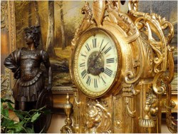 POLECAMY! PIĘKNY WIDOWISKOWY MOSIĘŻNY ZEGAR Z FRANCJI XIXw. (Medaile de Bronze)