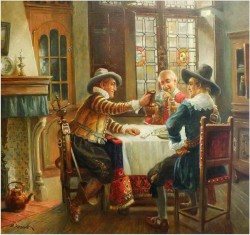 MUSZKIETERZY I WINO - oryg. MAX KRAUSS *1902 + ORGINALBRIEF!