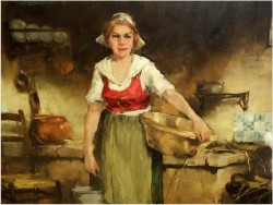 SCENA RODZAJOWA! DICKMEIS GERHARD (1918-1978r.)