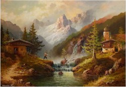 WODOSPADY W PITZTAL Z WĘDKARZEM! - GUSTAW WEISS/GUWE (120cmx90cm)