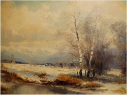 SALONOWY ZIMOWY KRAJOBRAZ - HELMUT STADELHOFER (1914- 1979)