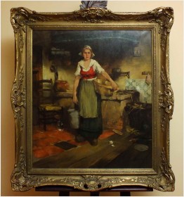 SCENA RODZAJOWA! DICKMEIS GERHARD (1918-1978r.)