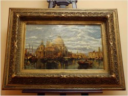 WIDOK NA GRAND CANAL Z BAZYLIKĄ SANTA MARIA DELLA SALUTE  - Karl Kaufmann (Österreich,  1843–1901/05)