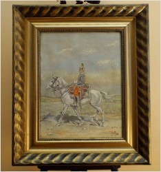 OFICER NA KONIU, BATALISTYKA - JON POPP (German 1862-1953r.)