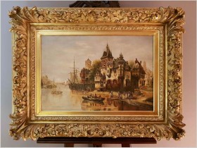 Holenderskie Nabrzeża - sygn B.Lambert, Karl Kaufmann (Österreich, 1843–1901/05)