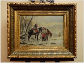 POLECAMY! MALARSTWO BATALISTYCZNE W PAŁACOWEJ RAMIE - sygn. HARRY PAYNE XIXw.