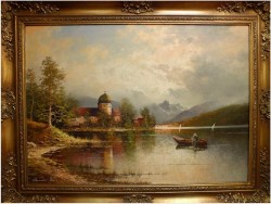 MALARSTWO DO SALONU! WIDOK NA FRAUENINSEL - GUSTAW WEISS/GUWE (125cmx95cm)