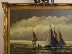 UNIKATOWY ROZMIAR! ŁODZIE NA MORZU - JEAN COUNE (1900-1963)