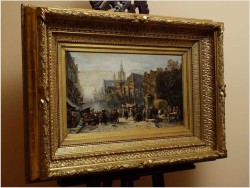 PAŁACOWE MALARSTWO! ANSICHT VON ANTWERPEN - MAX GAISSER (AUGSBURG 1857-1922 MUNICH)