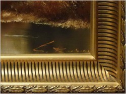 Na rozlewiskach! Wielki stary obraz olejny - Oryg. Georg Kuboth (Schlesien, Śląsk 1916-2004) 135cm x 75cm