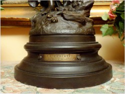 STARA DUŻA LAMPA NAFTOWA - AUGUSTE MOREAU  XIXw. / 86 CM.