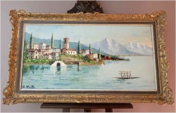 MALARSTWO SZPACHLOWE!!! LAGO MAGGIORE ASCONA - Constantino PROIETTO (1910-1979)