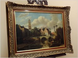 POLECAMY! WIDOK NA KANAŁ W AMSTERDAMIE - W.J. BURKSEN XXw.