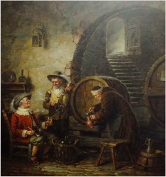 MALARSTWO AUKCYJNE! PRÓBA WINA U MNICHA ! org HEIN VAN DOREN ur. 1930r