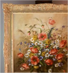 Bukiet Dzikich Kwiatów w Szklanym Wazonie - Nicole Parisini *1924