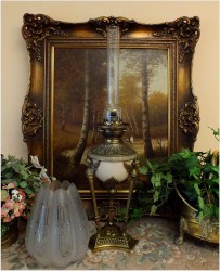 ANTYK! LAMPA NAFTOWA - Empire 1860 r.