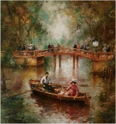 Parkowa Scena Rodzajowa - Oryg.Christian Jereczek (Henriot) *1935