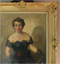 POLECAMY PIĘKNY PAŁACOWY PORTRET OLEJNY DAMY - FRANCJA *1930