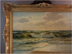 Fale morskie nad brzegiem Bałtyku - Waldemar Schlichting (1896 - 1970)