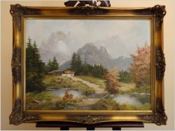 Polecamy obraz olejny! Widok alpejski! - oryg. Georg kuboth (Schlesien 1916-2004)