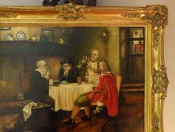 NIDERLANDZKIE MALARSTWO RODZAJOWE!  W HOLENDERSKIM WNĘTRZU - JEAN DE CLERC XIXw.