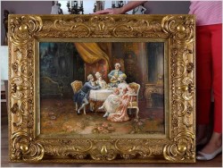 Pałacowe Malarstwo! Biesiadowanie Przy Muzyce, Scena Rokoko - Stephan Sedláček (1868-1936 Wien) 