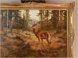 Malarstwo Aukcyjne! Jeleń Na Rykowisku - oryg. Georg Majewicz (1897-1965)