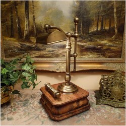 UNIKAT! MOSIĘŻNA LAMPA BANKIERKA Z REGULACJĄ WYSOKOŚCI I KALENDARZEM!