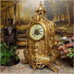 POLECAMY! PIĘKNY WIDOWISKOWY MOSIĘŻNY ZEGAR Z FRANCJI XIXw. (Medaile de Bronze)