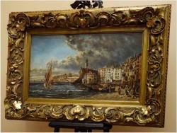 POLECAMY!  WIDOK NORMANDII, PIĘKNY RAJOBRAZ MARYNISTYCZNY - Paul Jean CLAYS (1819-1900), Belgium