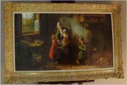 MALARSTWO OLEJNE - MATKA Z DZIEĆMI, MACIERZYŃSTWO -SYGN. C.WILLEMS (1888-1966)