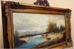 Polecamy! Wyjątkowy pejzaż z krowami ~ Helmut Stadelhofer (1914- 1979)