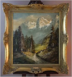 Arcydzieło! Doskonały Pejzaż Alpejski - Herbert Uerpmann (1911-1996)