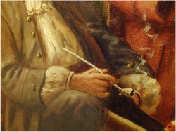 MALARSTWO RODZAJOWE! GEMÜTLICHE RUNDE - (Claüs BERNER XIX/XXw.) München