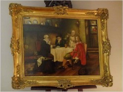 NIDERLANDZKIE MALARSTWO RODZAJOWE!  W HOLENDERSKIM WNĘTRZU - JEAN DE CLERC XIXw.