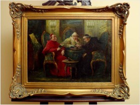 Scena rodzajowa! Gra w szachy - Dietrich Fritz, (German, 20th C.)