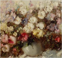 AUKCYJNY MALARZ! KWIATY W WAZONIE - Ingfried Paul HENZE-MORRO (1925-2013) CERTYFIKAT!