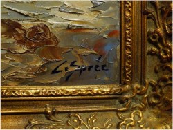 UNIKATOWY TEMAT! ŁODZIE ŻAGLOWE W ZATOCE -  Carol SPREE ur.1907r