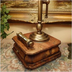 UNIKAT! MOSIĘŻNA LAMPA BANKIERKA Z REGULACJĄ WYSOKOŚCI I KALENDARZEM!