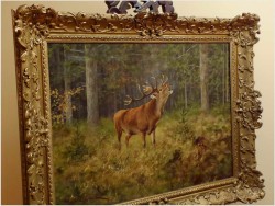 MALARSTWO AUKCYJNE! JELEŃ NA RYKOWISKU - Georg Majewicz (1897 - 1965 Niemcy)